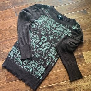 🎉NWOT Mossimo Demask mint & brown sweater